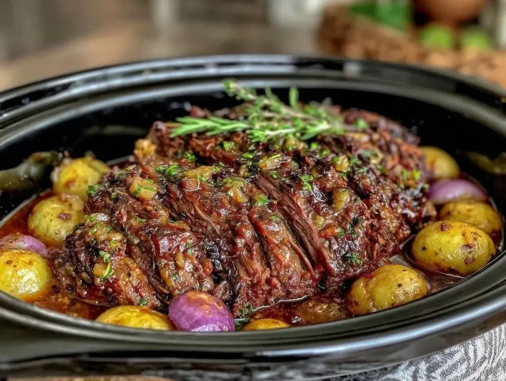 Mississippi pot roast slow cooker recipe - featured image