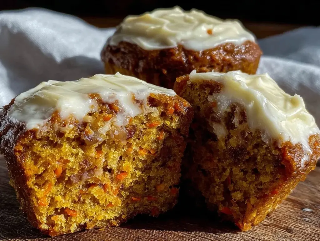 moist carrot cake muffins - featured image