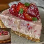 no-bake strawberry mousse cake - featured image