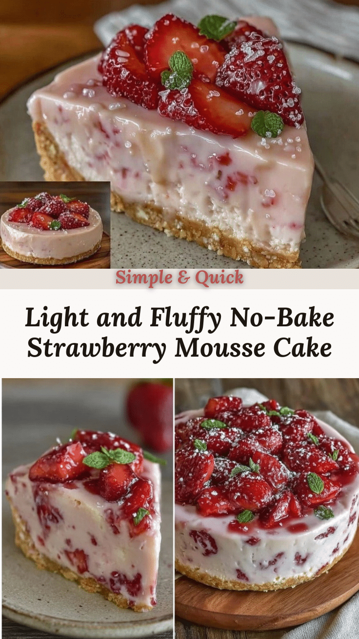no-bake strawberry mousse cake recipe
