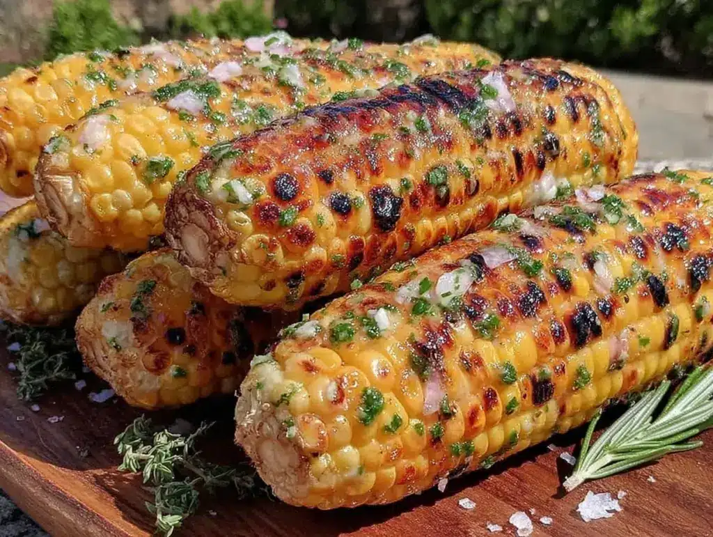 perfect grilled corn with herb butter - featured image