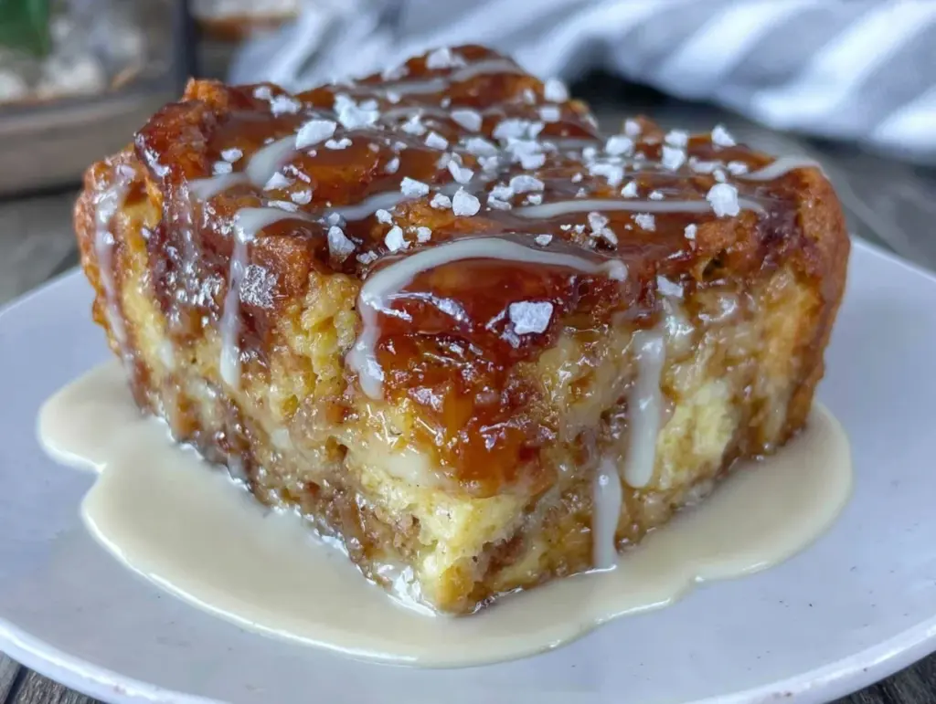 salted caramel bread pudding - featured image