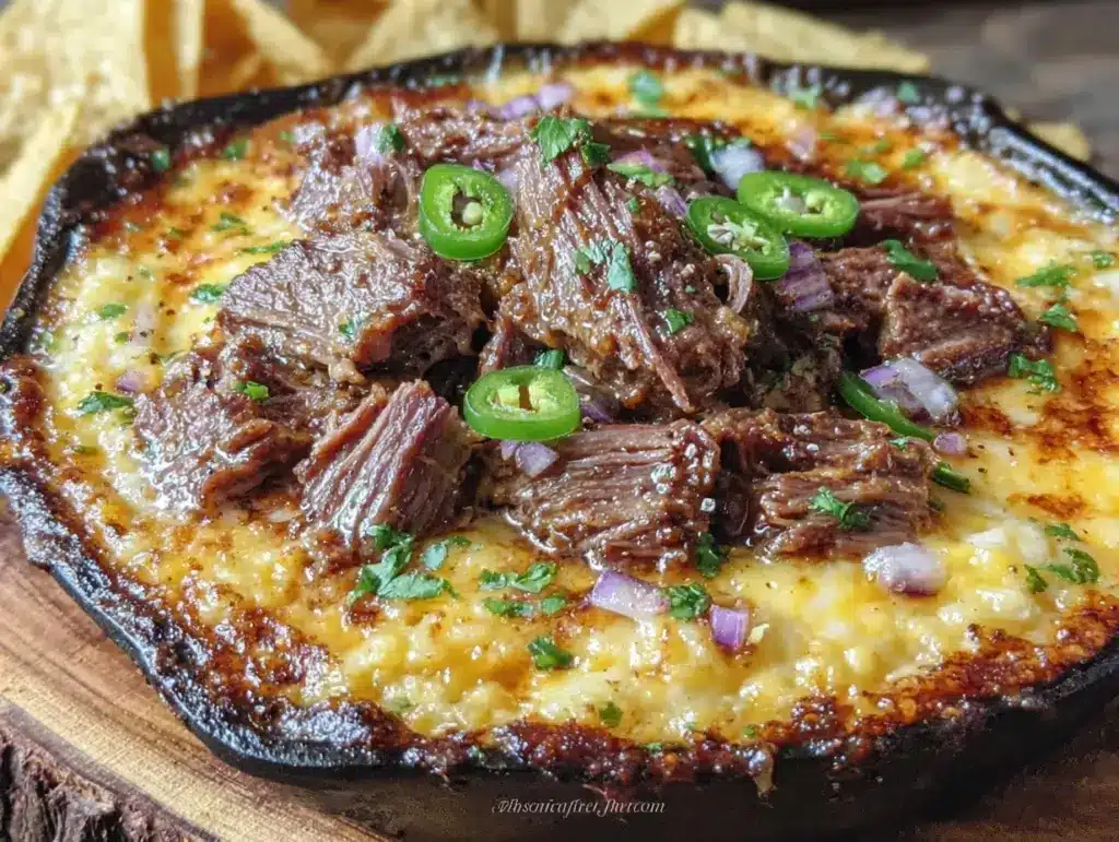 savory smoked brisket queso fundido - featured image