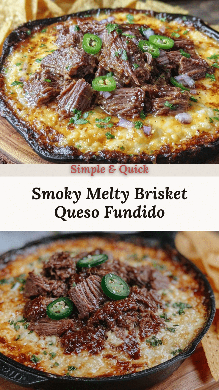 savory smoked brisket queso fundido recipe