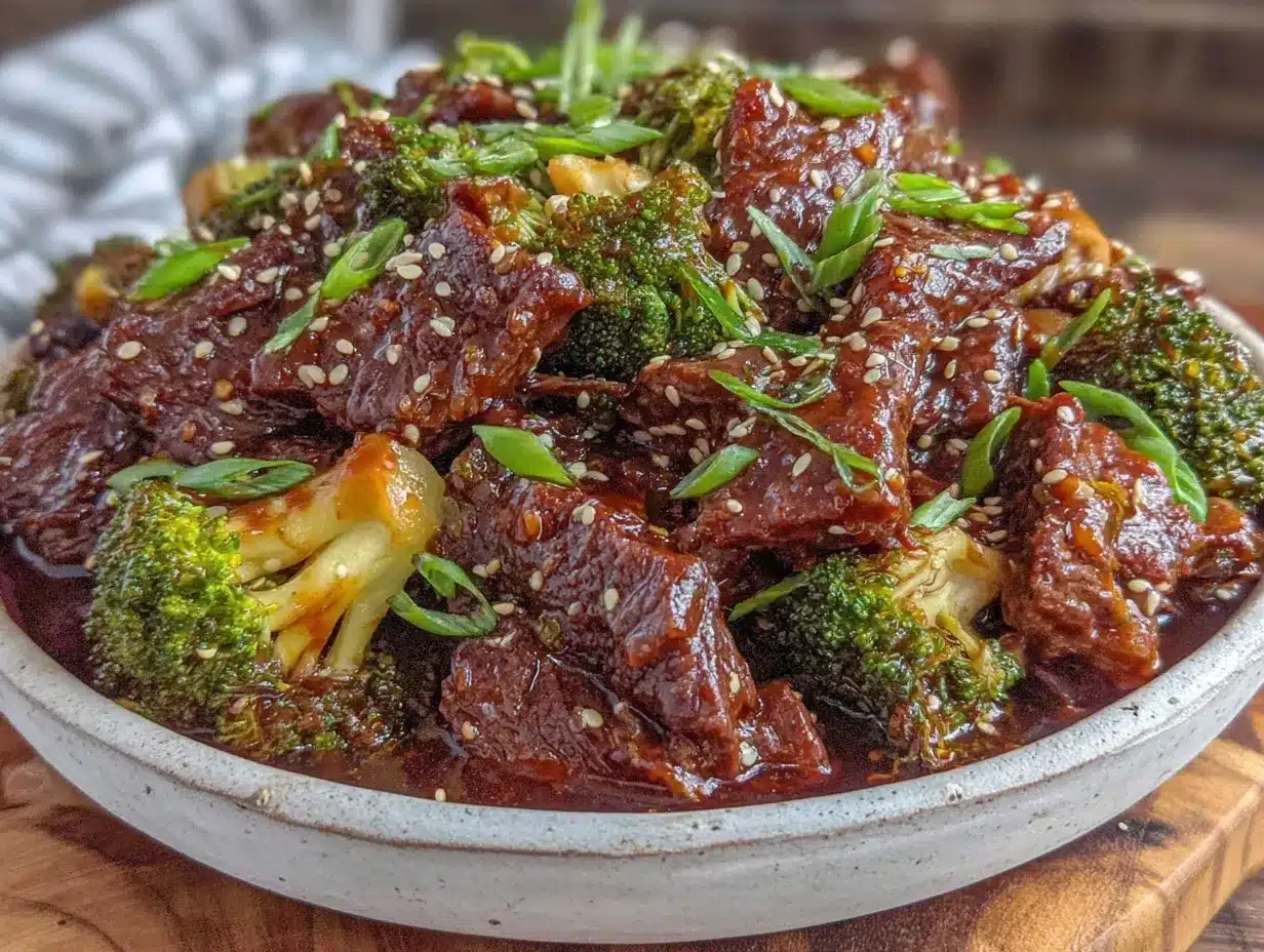 slow cooker beef and broccoli preparation steps