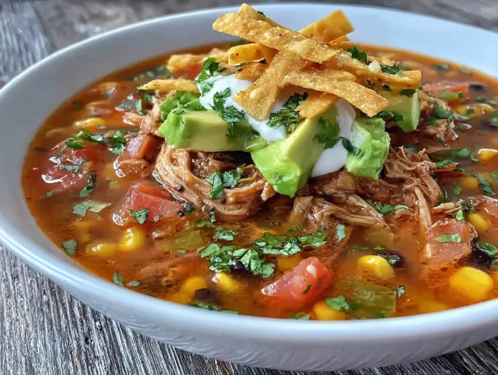 slow cooker chicken tortilla soup - featured image