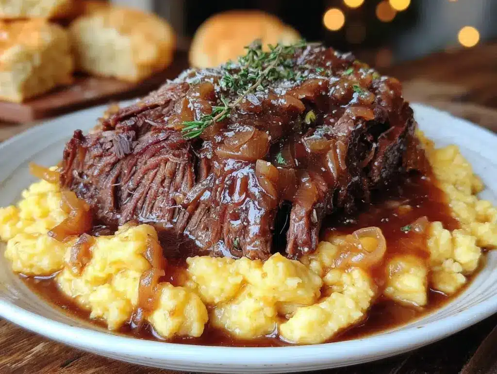 slow cooker french onion pot roast - featured image