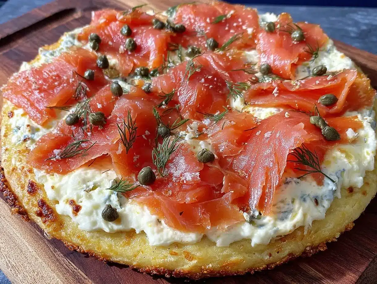 smoked salmon cream cheese pizza preparation steps