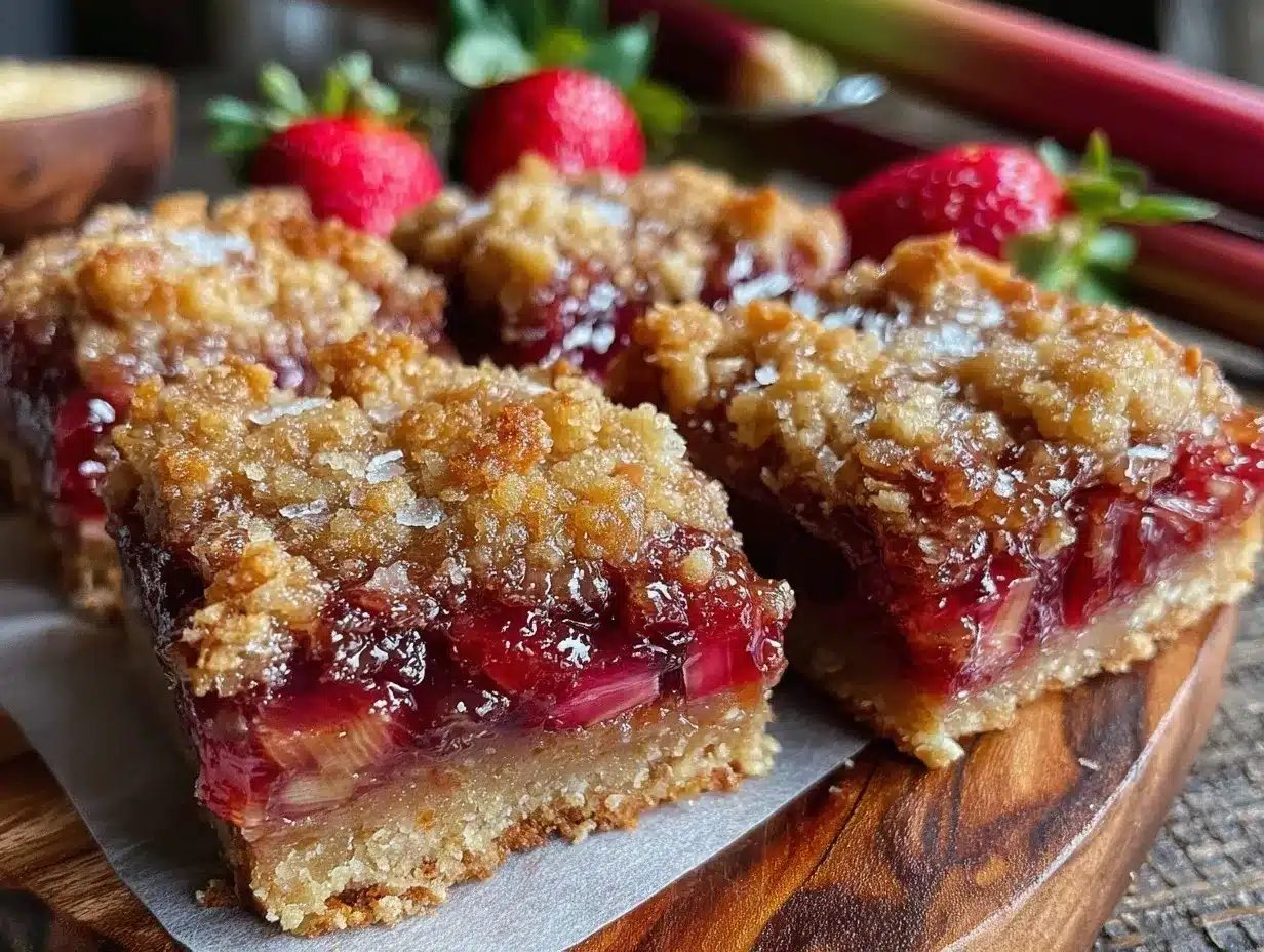 strawberry rhubarb crumble bars preparation steps