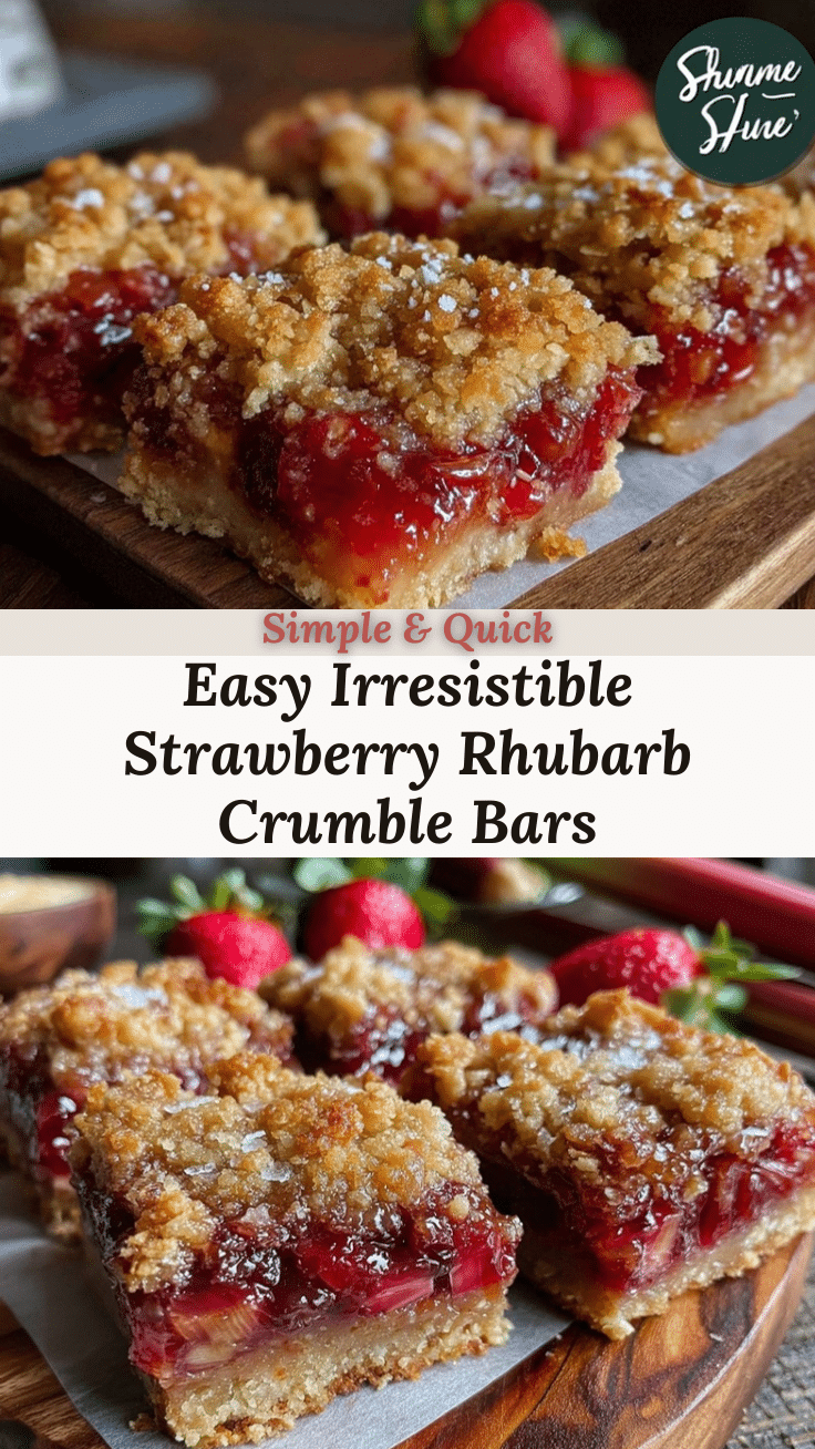 strawberry rhubarb crumble bars recipe