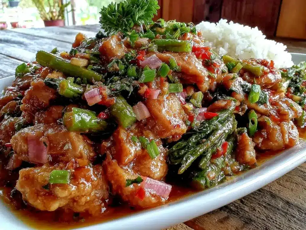 thai basil chicken stir-fry - featured image