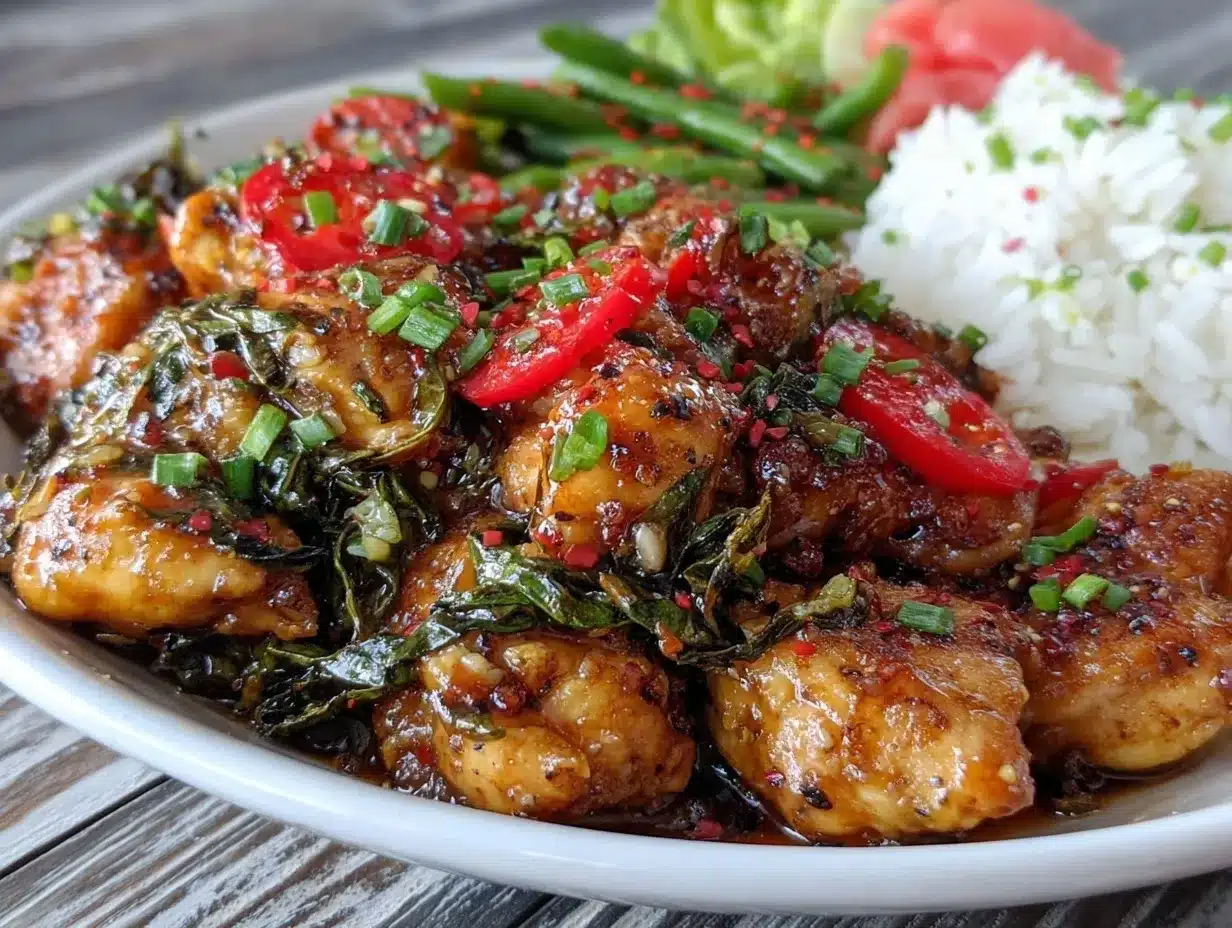 thai basil chicken stir-fry preparation steps