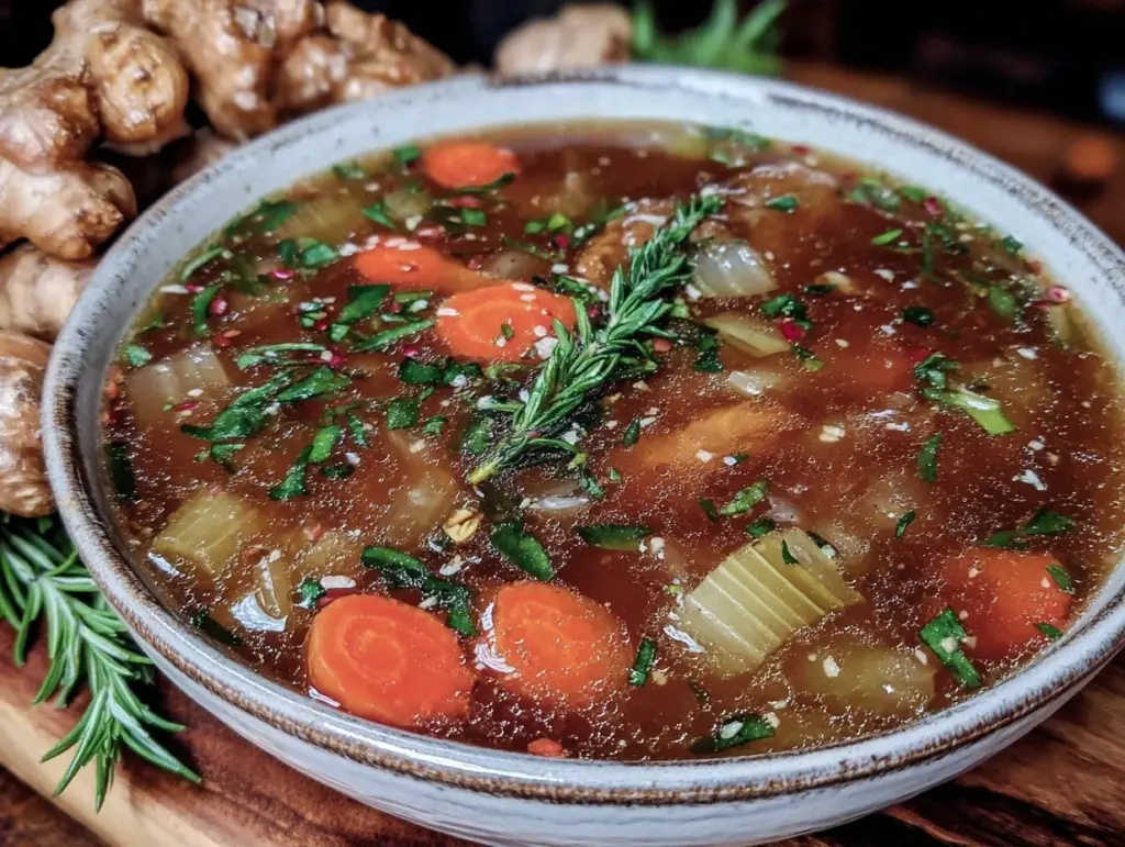 turmeric ginger bone broth - featured image