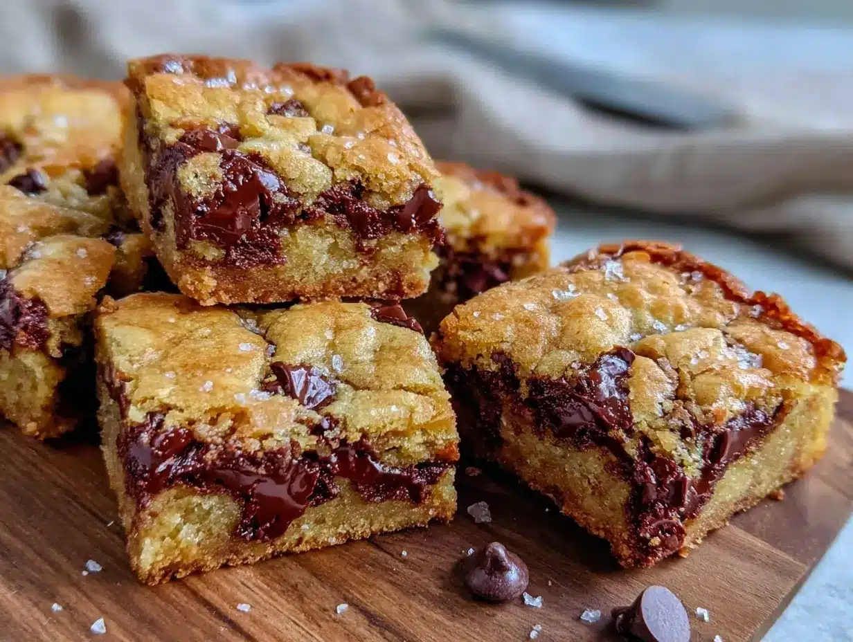 chewy gooey chocolate chip cookie bars preparation steps