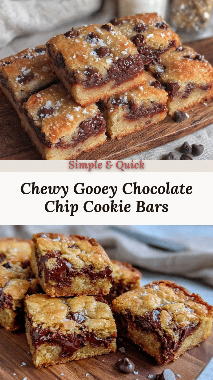 chewy gooey chocolate chip cookie bars recipe