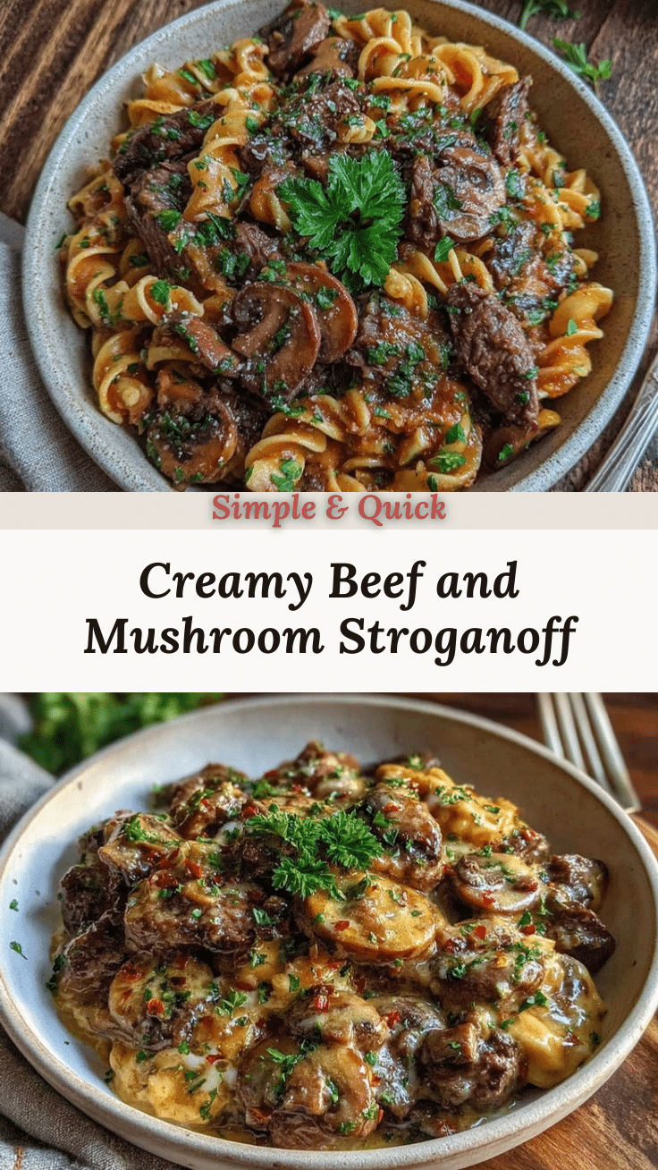 creamy beef and mushroom stroganoff recipe