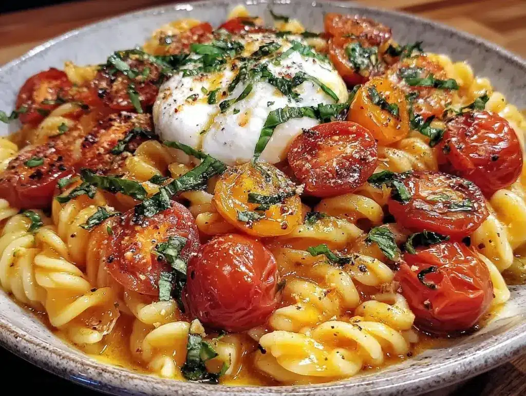 creamy burrata pasta - featured image