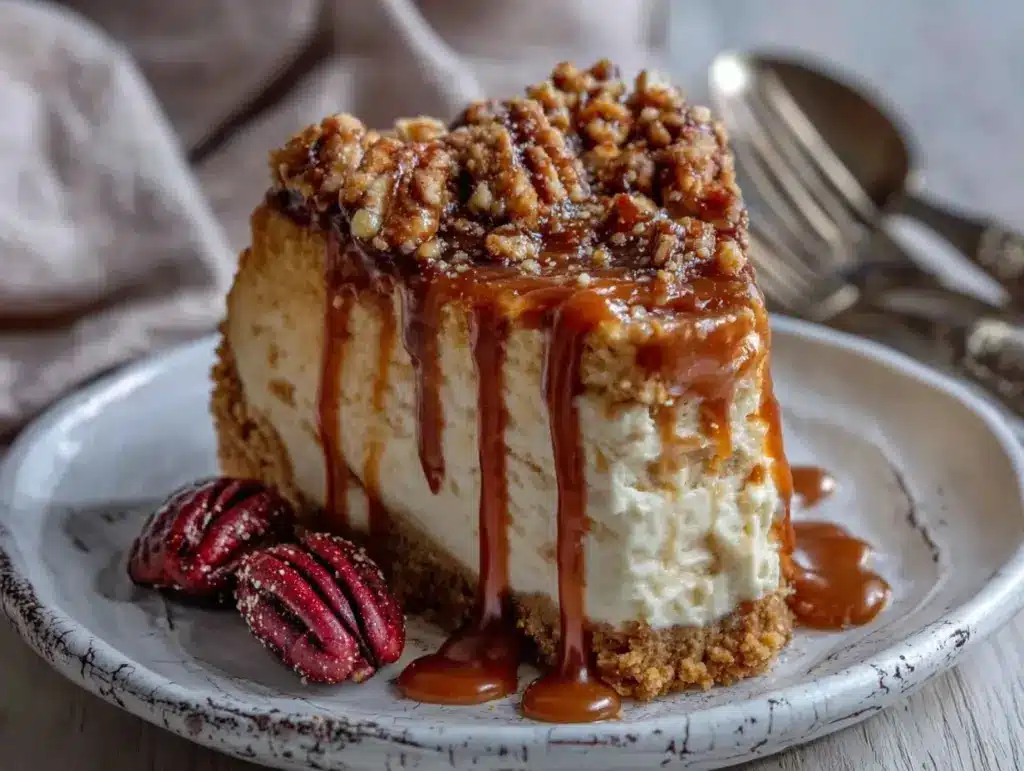 creamy dulce de leche cheesecake - featured image