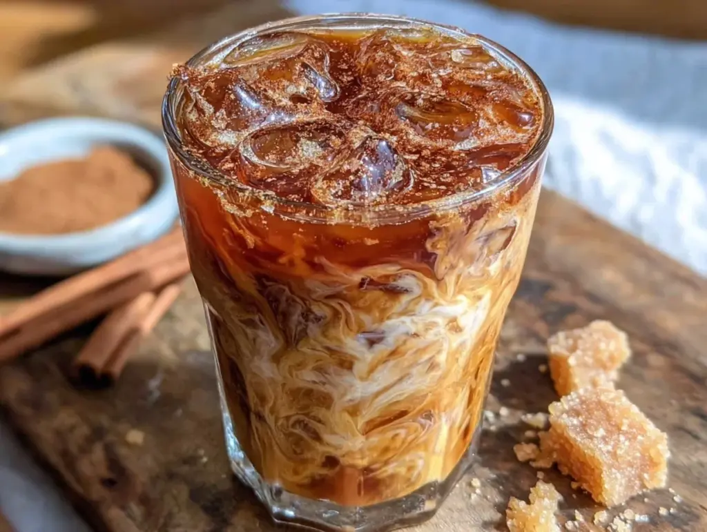 creamy iced brown sugar cinnamon coffee - featured image