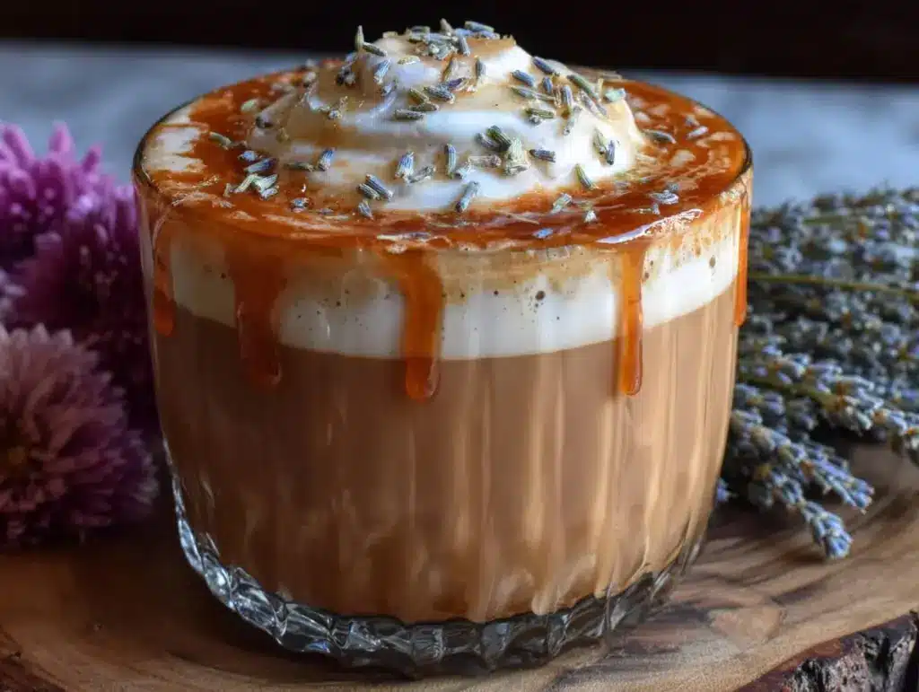 creamy lavender honey latte - featured image