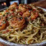 creamy one-pot garlic shrimp pasta - featured image