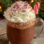 creamy peppermint hot chocolate - featured image
