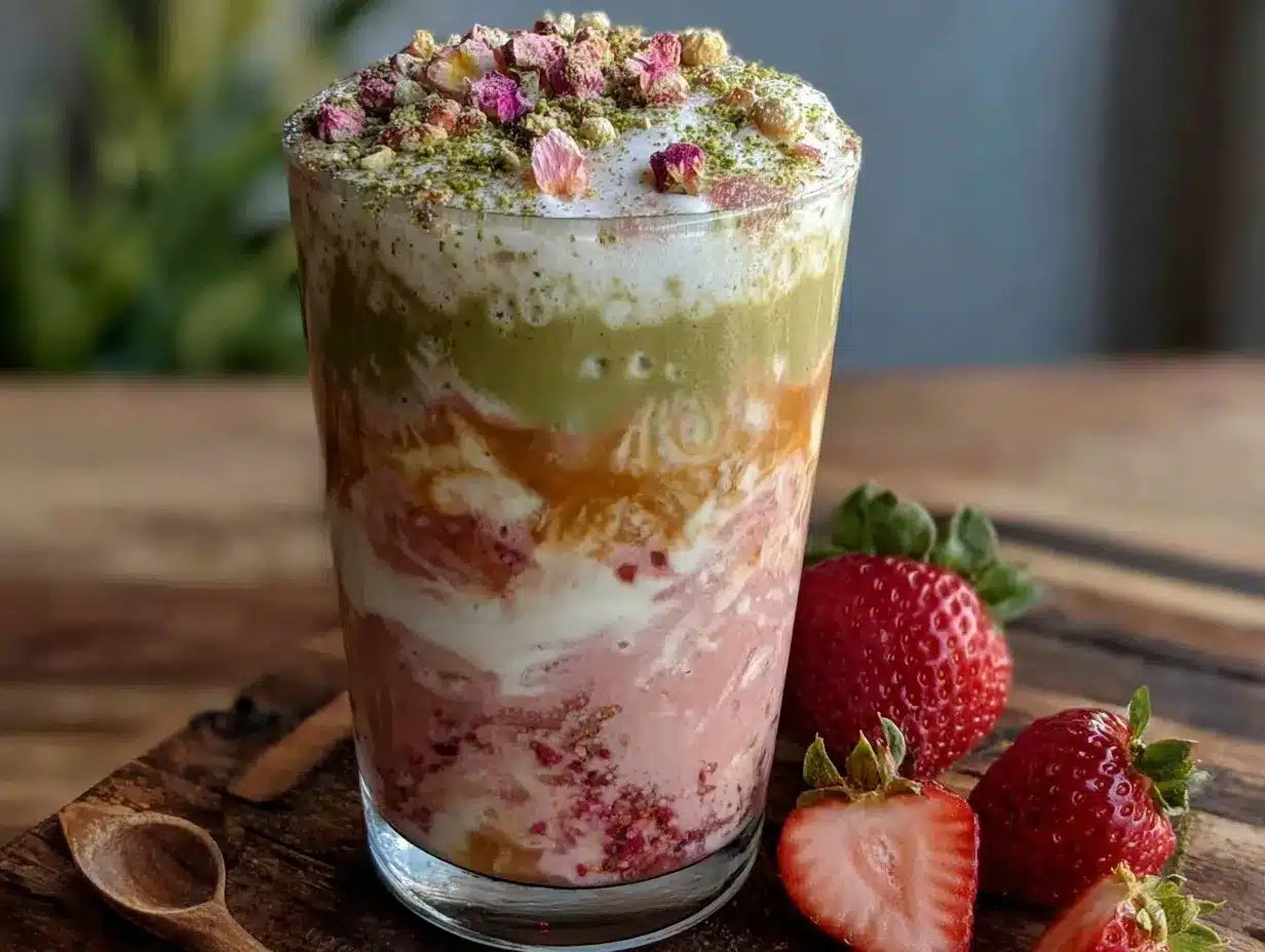 creamy strawberry matcha latte bliss preparation steps