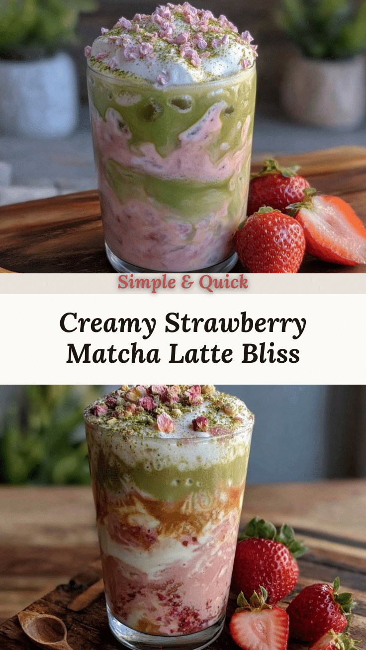 creamy strawberry matcha latte bliss recipe