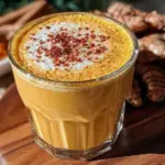 creamy turmeric golden milk latte - featured image