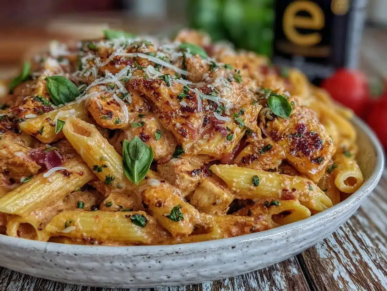 creamy vodka sauce pasta preparation steps