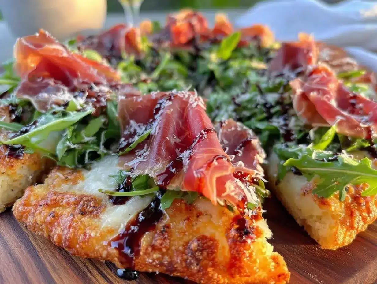crispy arugula prosciutto pizza preparation steps