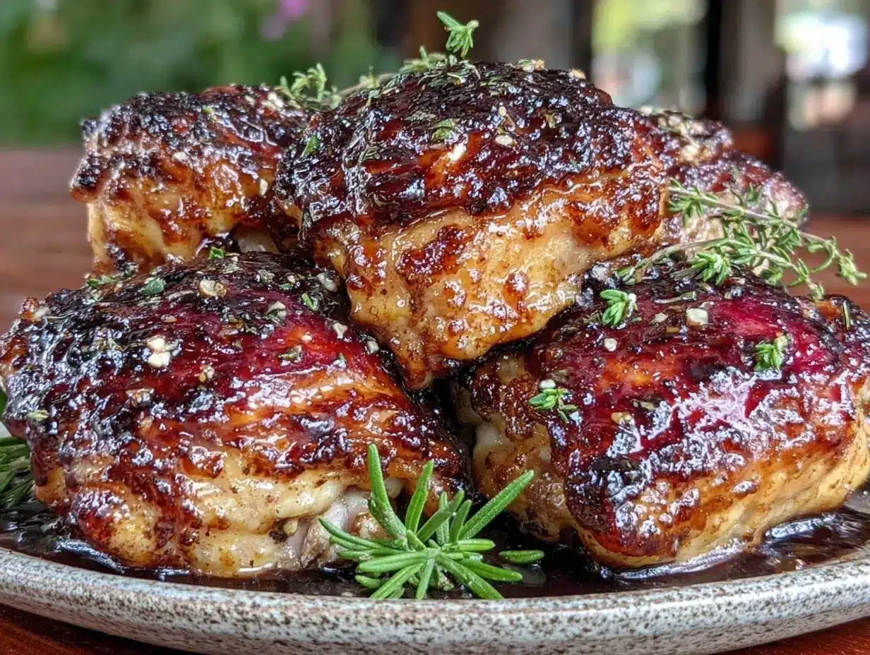 crispy balsamic glazed chicken thighs preparation steps