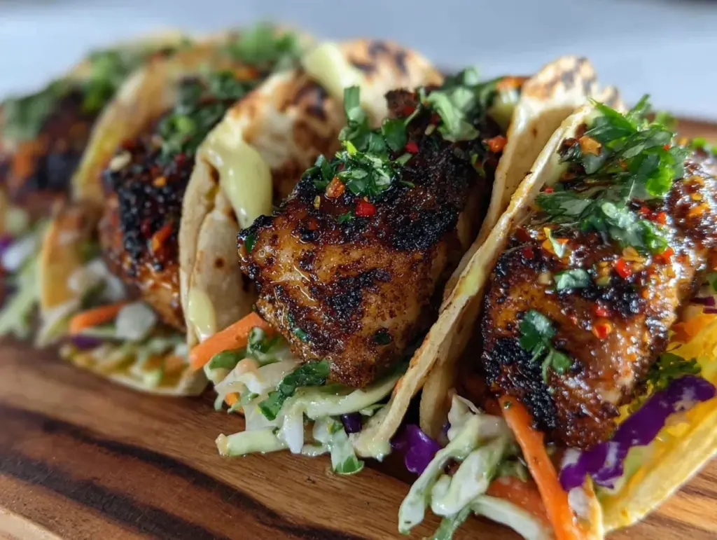 crispy blackened mahi mahi tacos - featured image
