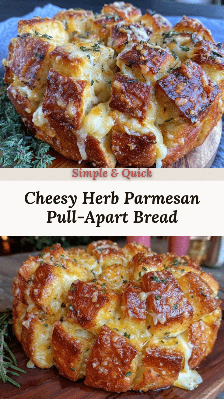 crispy Parmesan herb pull-apart bread recipe