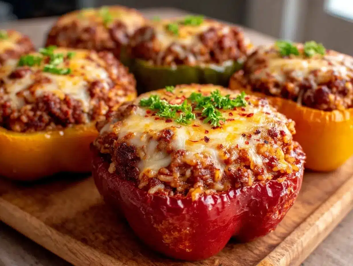crockpot cheesy stuffed peppers preparation steps