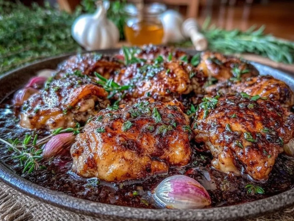 easy crispy one-pan honey balsamic chicken preparation steps