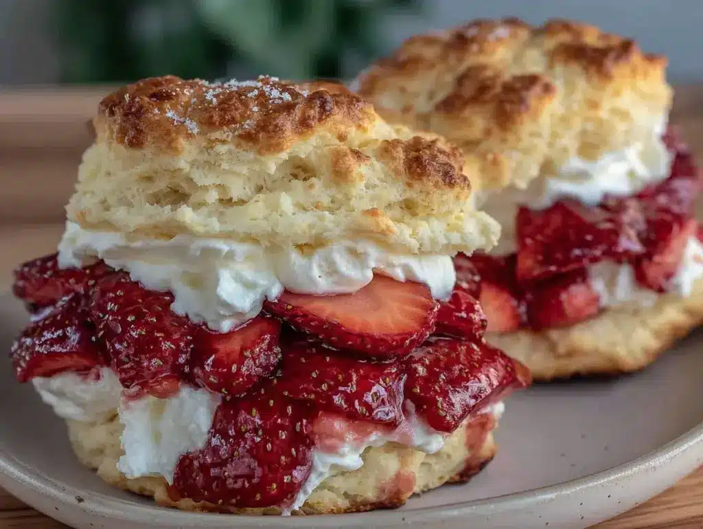 fluffy strawberry shortcake - featured image