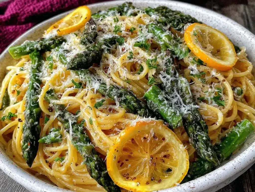 fresh lemon asparagus pasta - featured image