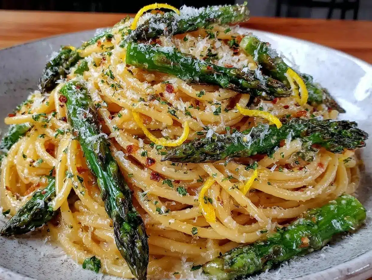 fresh lemon asparagus pasta preparation steps