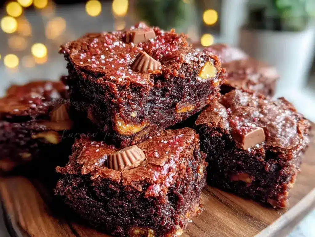 fudgy peanut butter cup brownies - featured image