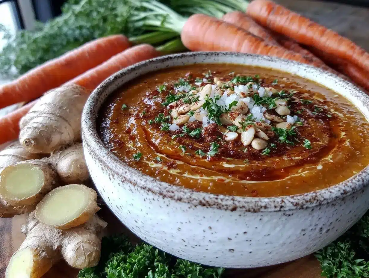 healthy ginger carrot soup preparation steps