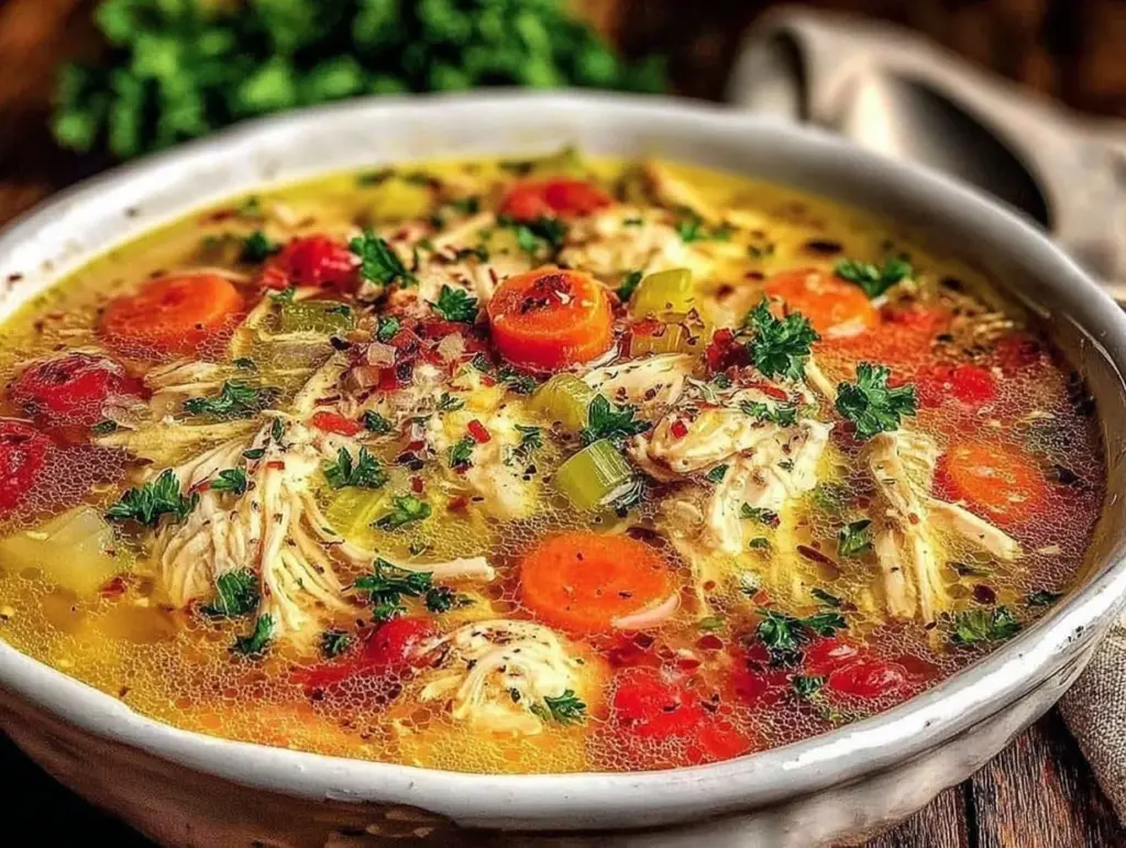 immune-boosting chicken vegetable soup - featured image