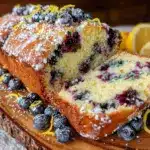 moist lemon blueberry pound cake - featured image