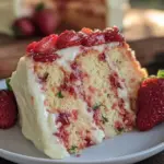 moist strawberry layer cake - featured image