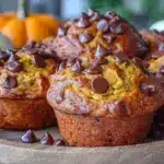 pumpkin chocolate chip muffins - featured image