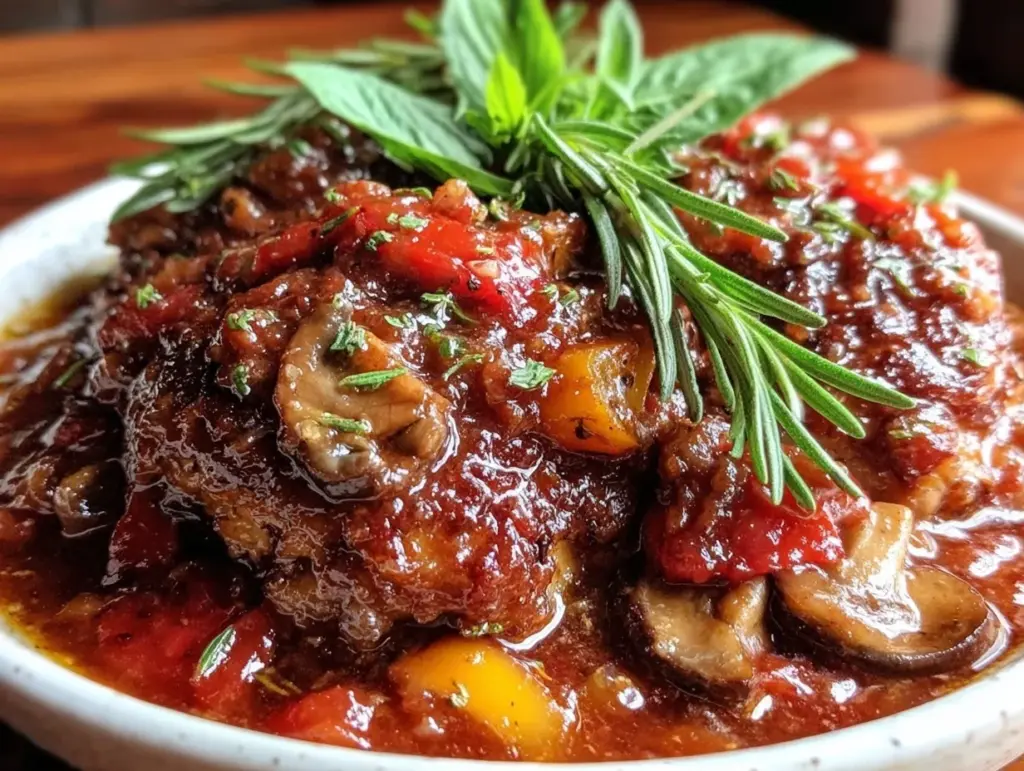 slow cooker chicken cacciatore - featured image