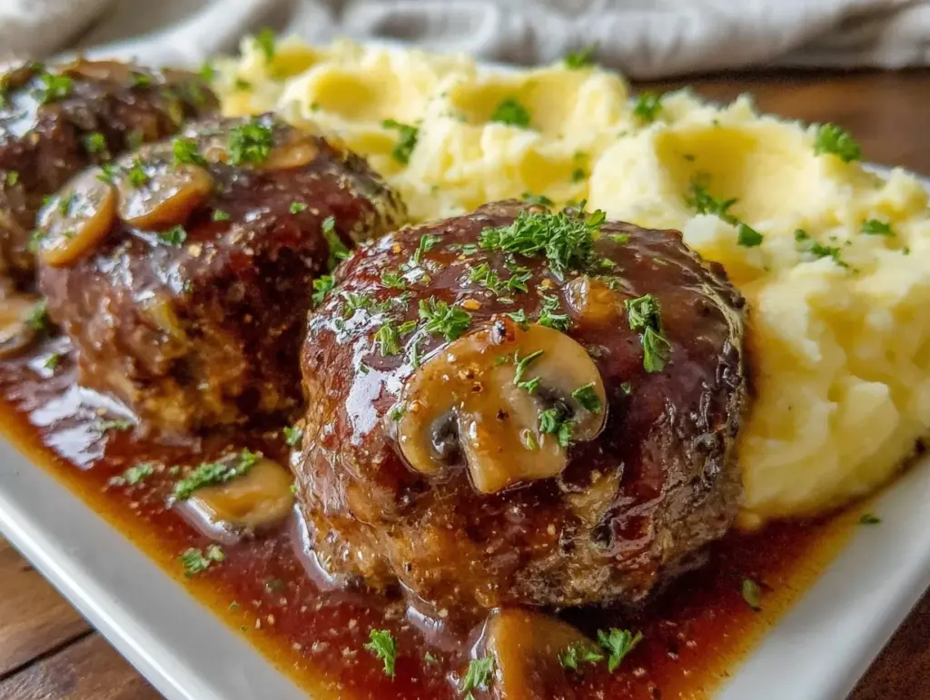 slow cooker salisbury steak - featured image