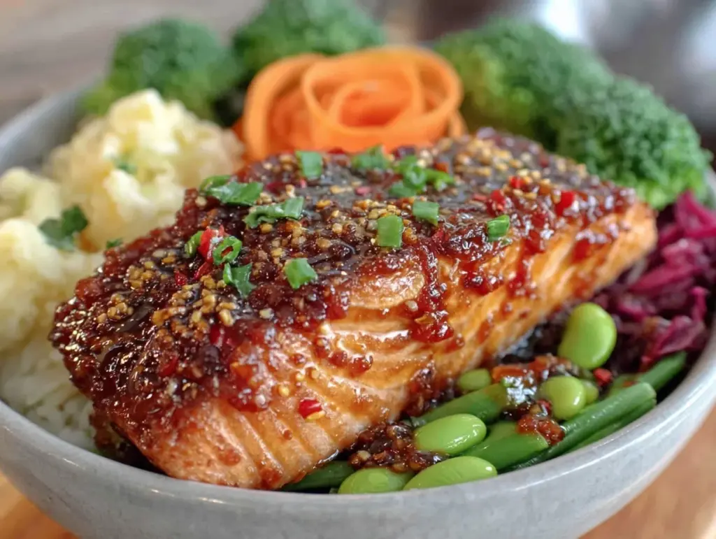 teriyaki salmon bowls - featured image
