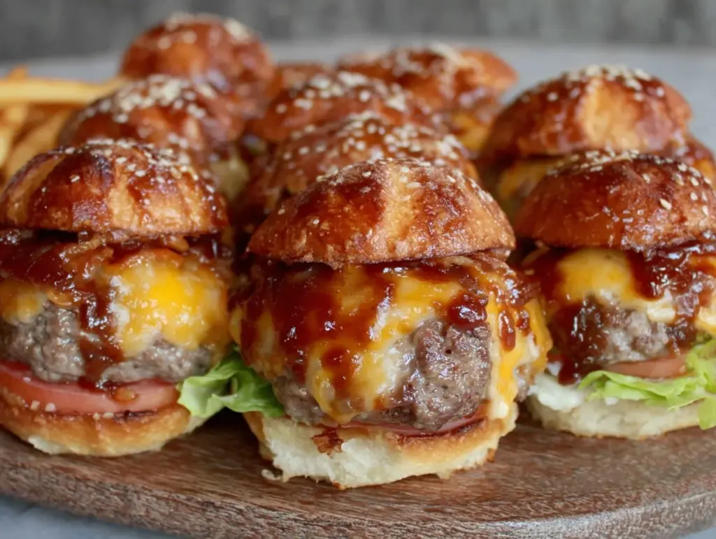 bbq bacon cheeseburger sliders - featured image