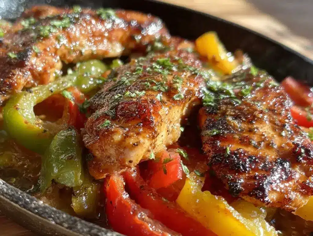 blackstone griddle chicken fajitas - featured image